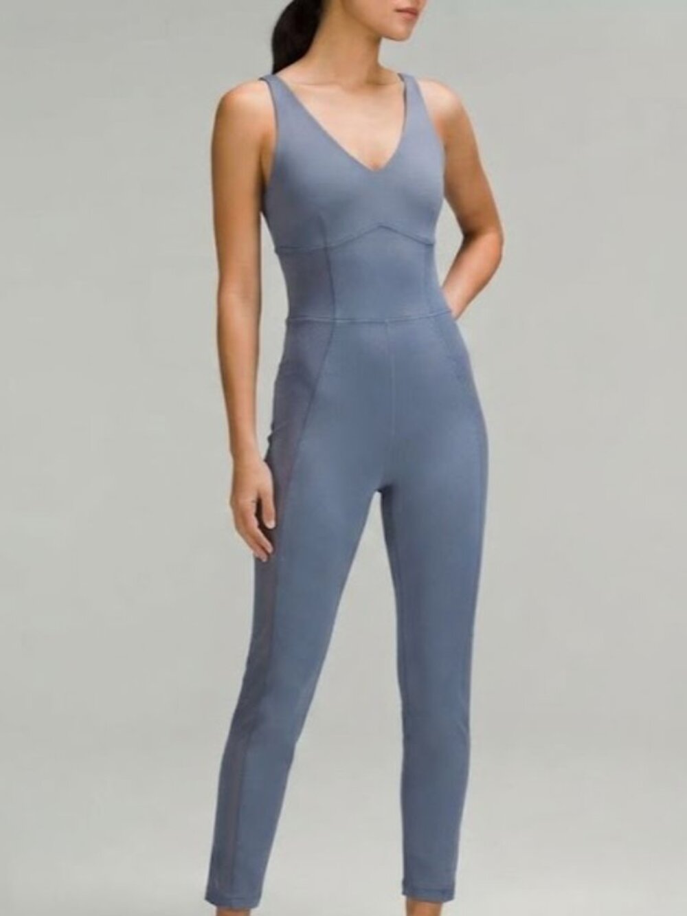 Nike Blue V-Neck Workout Jumpsuit